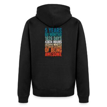 5th anniversary gift, 5th anniversary wedding gift - Unisex Premium Organic Zip Hoodie - black - Back - Nico (187cm)