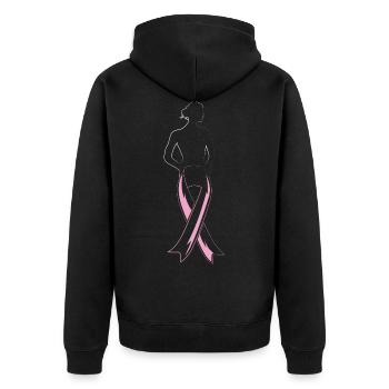 Boucle du cancer du sein - Veste à capuche bio Premium Unisexe - noir - Dos - Nico (187cm)