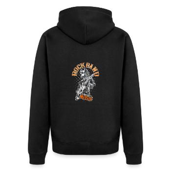 Faites vibrer votre monde avec notre groupe - Veste à capuche bio Premium Unisexe - noir - Dos - Nico (187cm)