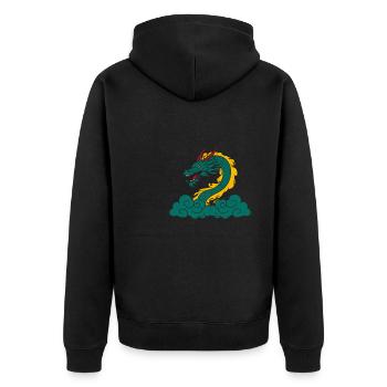 Année du Dragon 2024 - Veste à capuche bio Premium Unisexe - noir - Dos - Nico (187cm)