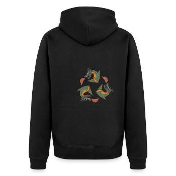 Année du Dragon 2024 - Veste à capuche bio Premium Unisexe - noir - Dos - Nico (187cm)