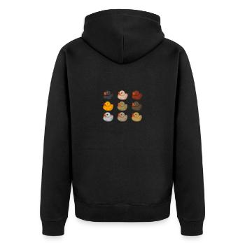 Ethnic Ducks - Unisex Premium Organic Zip Hoodie - black - Back - Nico (187cm)
