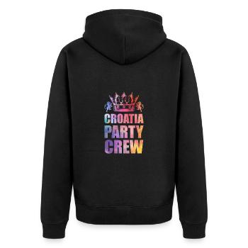 Croatia Party Crew Saying - Unisex Premium Organic Zip Hoodie - black - Back - Nico (187cm)