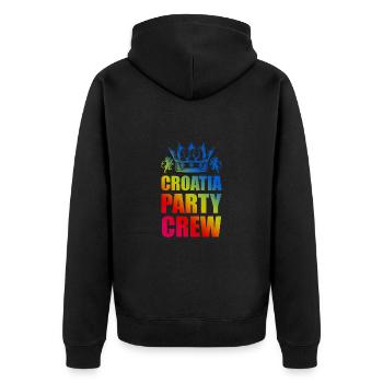 Croatia Party Crew Saying - Unisex Premium Organic Zip Hoodie - black - Back - Nico (187cm)