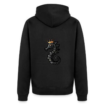 Couronne de bande dessinée hippocampe - Veste à capuche bio Premium Unisexe - noir - Dos - Nico (187cm)