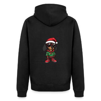 Teckel Chien Noël Noël Teckel - Veste à capuche bio Premium Unisexe - noir - Dos - Nico (187cm)