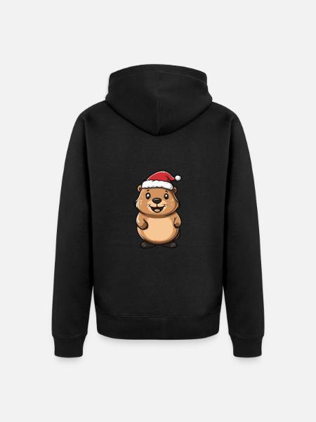 Castor Noël Noël - Veste à capuche bio Premium Unisexe - noir