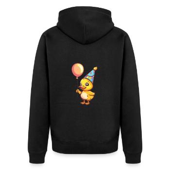 Ente Geburtstag Baby - Unisex Premium Bio Zip Hoodie - Schwarz - Hinten - Nico (187cm)
