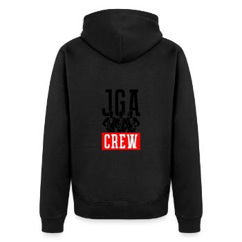 Jga Crew Bräutigam Team - Unisex Premium Bio Zip Hoodie - Schwarz - Hinten - Nico (187cm)