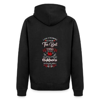 Scorpio Zodiac Sign Sting - Unisex Premium Organic Zip Hoodie - black - Back - Nico (187cm)