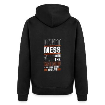 Postman Package - Unisex Premium Organic Zip Hoodie - black - Back - Nico (187cm)