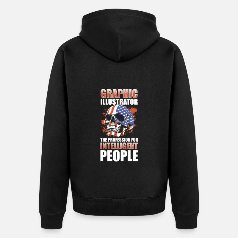 Illustrateur Dessinateur Graphiste Artiste - Veste à capuche bio Premium Unisexe - noir