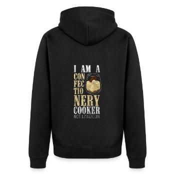 Kuchen Hobbybäcker Dessert - Unisex Premium Bio Zip Hoodie - Schwarz - Hinten - Nico (187cm)
