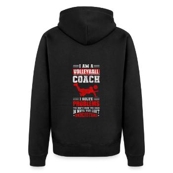 Volleyball Player Win Match - Unisex Premium Organic Zip Hoodie - black - Back - Nico (187cm)