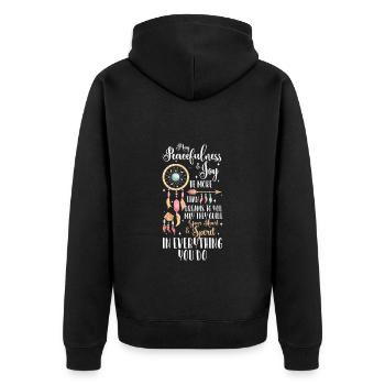 Dream Catcher Tattoo Dreaming - Unisex Premium Organic Zip Hoodie - black - Back - Nico (187cm)