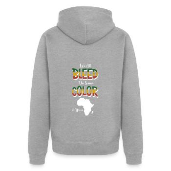 Nature sauvage Culture Animaux Serengeti - Veste à capuche bio Premium Unisexe - gris chiné - Dos - Nico (187cm)