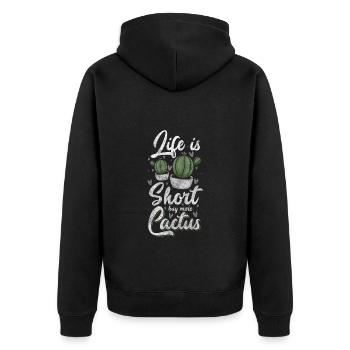 Jardin de cactus épineux - Veste à capuche bio Premium Unisexe - noir - Dos - Nico (187cm)