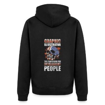 Illustrator Graphic Artist Drawings - Unisex Premium Organic Zip Hoodie - black - Back - Nico (187cm)