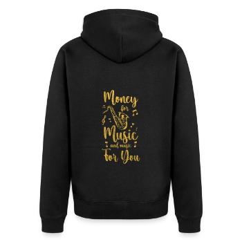 Straßenmusiker Kunst Spende Band - Unisex Premium Bio Zip Hoodie - Schwarz - Hinten - Nico (187cm)