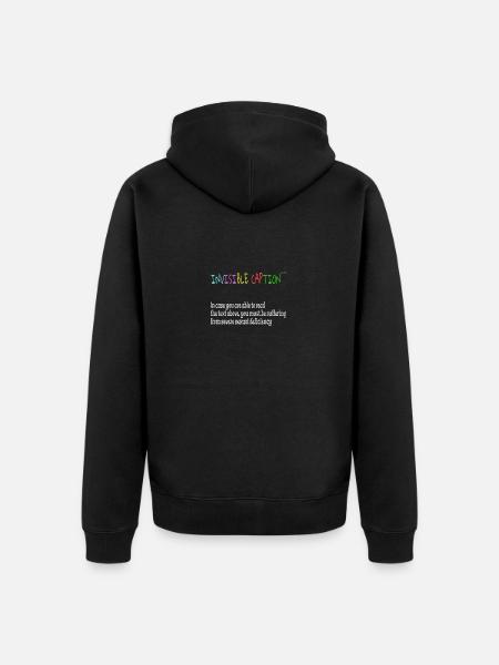 Invisible caption - Unisex Premium Organic Zip Hoodie - black