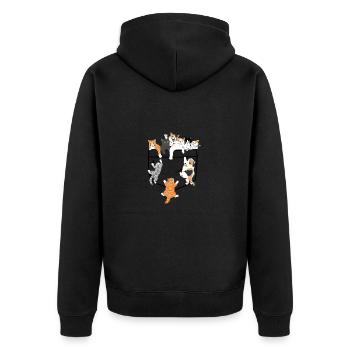 Süße Katzen klettern - originelle Geschenkidee - Unisex Premium Bio Zip Hoodie - Schwarz - Hinten - Nico (187cm)