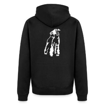 Fox Terrier "Black Edition" - Unisex Premium Organic Zip Hoodie - black - Back - Nico (187cm)