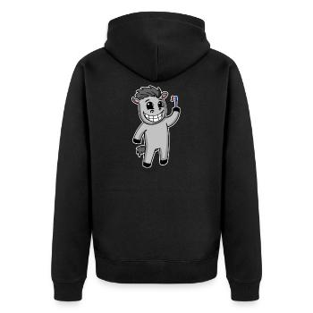 Horse with toothbrush - Unisex Premium Organic Zip Hoodie - black - Back - Nico (187cm)