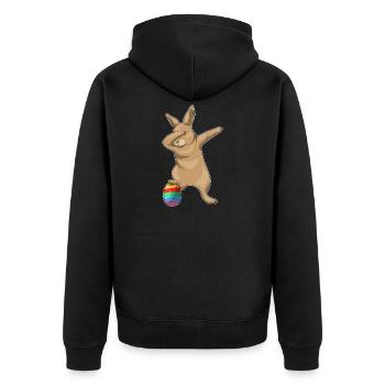 Danse hip-hop de Pâques Bunny - Veste à capuche bio Premium Unisexe - noir - Dos - Nico (187cm)