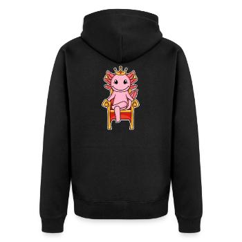 Axolotl motif children's king - Unisex Premium Organic Zip Hoodie - black - Back - Nico (187cm)