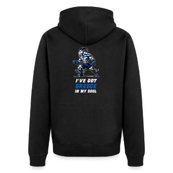 I've Got Greece In My Soul - Unisex Premium Organic Zip Hoodie - black - Back - Nico (187cm)