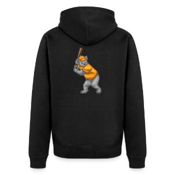 Koala Baseball Baseball Bat - Unisex Premium Organic Zip Hoodie - black - Back - Nico (187cm)