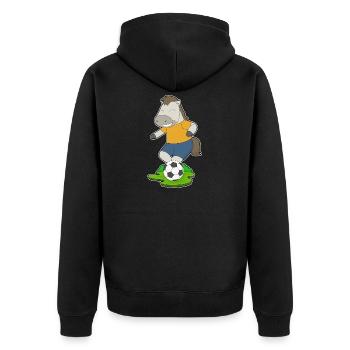 Horse Soccer Player Soccer - Unisex Premium Organic Zip Hoodie - black - Back - Nico (187cm)