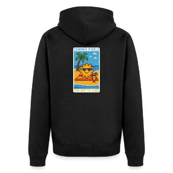 Sunny Pixels & Chill - Unisex Premium Organic Zip Hoodie - black - Back - Nico (187cm)