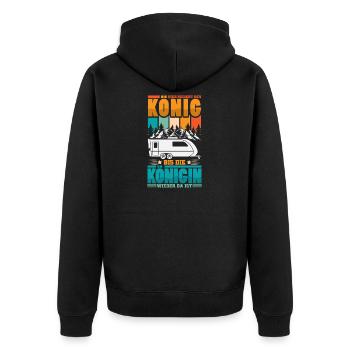 Camper Camping Caravan Saying - Unisex Premium Organic Zip Hoodie - black - Back - Nico (187cm)