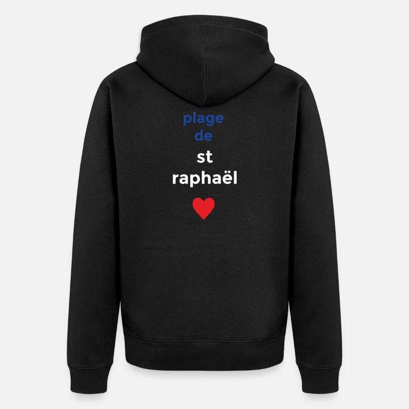 Plage de rêve de Saint-Raphaël - Veste à capuche bio Premium Unisexe - noir