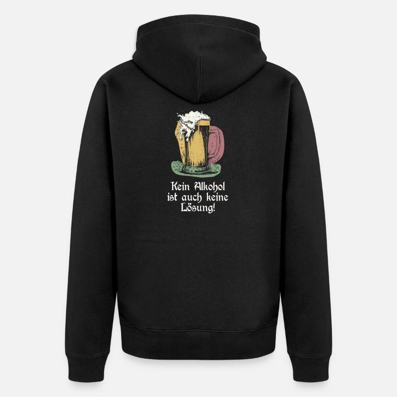 drôle de dicton de bière - Veste à capuche bio Premium Unisexe - noir