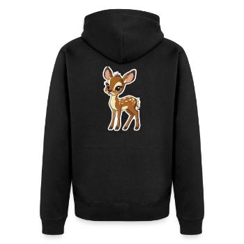 roe deer - Unisex Premium Organic Zip Hoodie - black - Back - Nico (187cm)