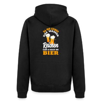 Drôle de cadeau de fête des pères papa bière - Veste à capuche bio Premium Unisexe - noir - Dos - Nico (187cm)