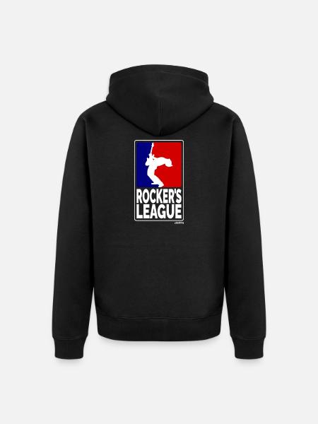 Rockers League, white - Unisex Premium Organic Zip Hoodie - black