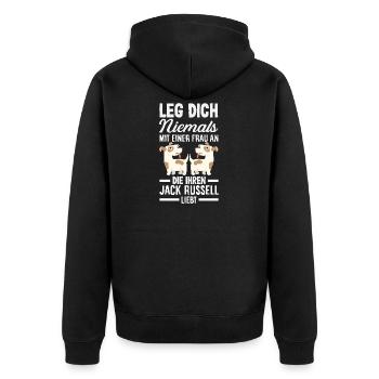 Drôle de Jack Russell Propriétaire Cadeau - Veste à capuche bio Premium Unisexe - noir - Dos - Nico (187cm)