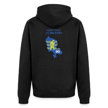 Territory of Belfort 90 - Unisex Premium Organic Zip Hoodie - black - Back - Nico (187cm)