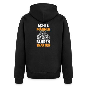 Tractor Farmer Farmer Tractor Driver Tractor - Unisex Premium Organic Zip Hoodie - black - Back - Nico (187cm)