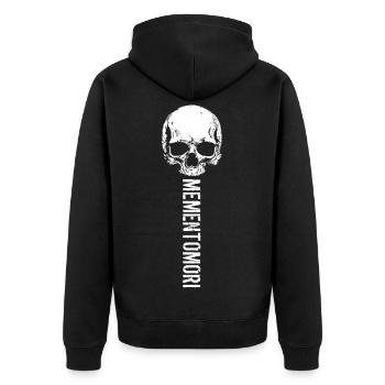 Memento Mori, l'art du crâne - Veste à capuche bio Premium Unisexe - noir - Dos - Nico (187cm)