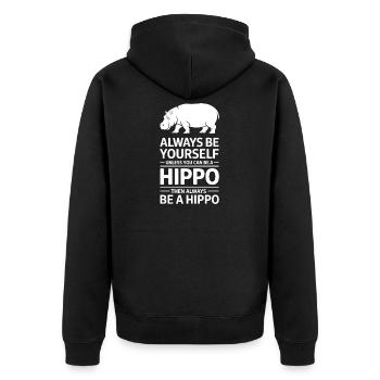 Expressions d’hippopotames Blague hippopotame Cadeau d’hippopotame - Veste à capuche bio Premium Unisexe - noir - Dos - Nico (187cm)
