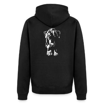 Doberman « Édition Noire » - Veste à capuche bio Premium Unisexe - noir - Dos - Nico (187cm)