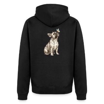 French Bulldog for Dog Lover Butterfly - Unisex Premium Organic Zip Hoodie - black - Back - Nico (187cm)