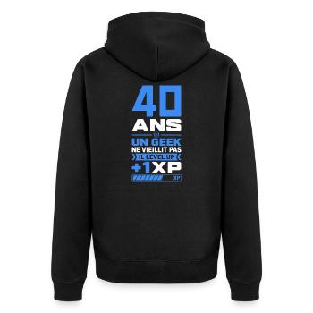 40 Ans Humour Geek 40 Ans Anniversaire Gamer - Veste à capuche bio Premium Unisexe - noir - Dos - Nico (187cm)