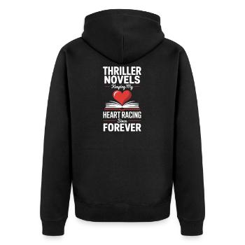 Psychological Thriller Crime Reader Bookworm - Unisex Premium Organic Zip Hoodie - black - Back - Nico (187cm)
