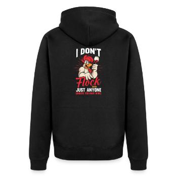 Farmer Rooster Flock Poultry Wine Chicken - Unisex Premium Organic Zip Hoodie - black - Back - Nico (187cm)