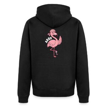 Arrr Pirate Buccaneer Jolly Roger - Unisex Premium Organic Zip Hoodie - black - Back - Nico (187cm)